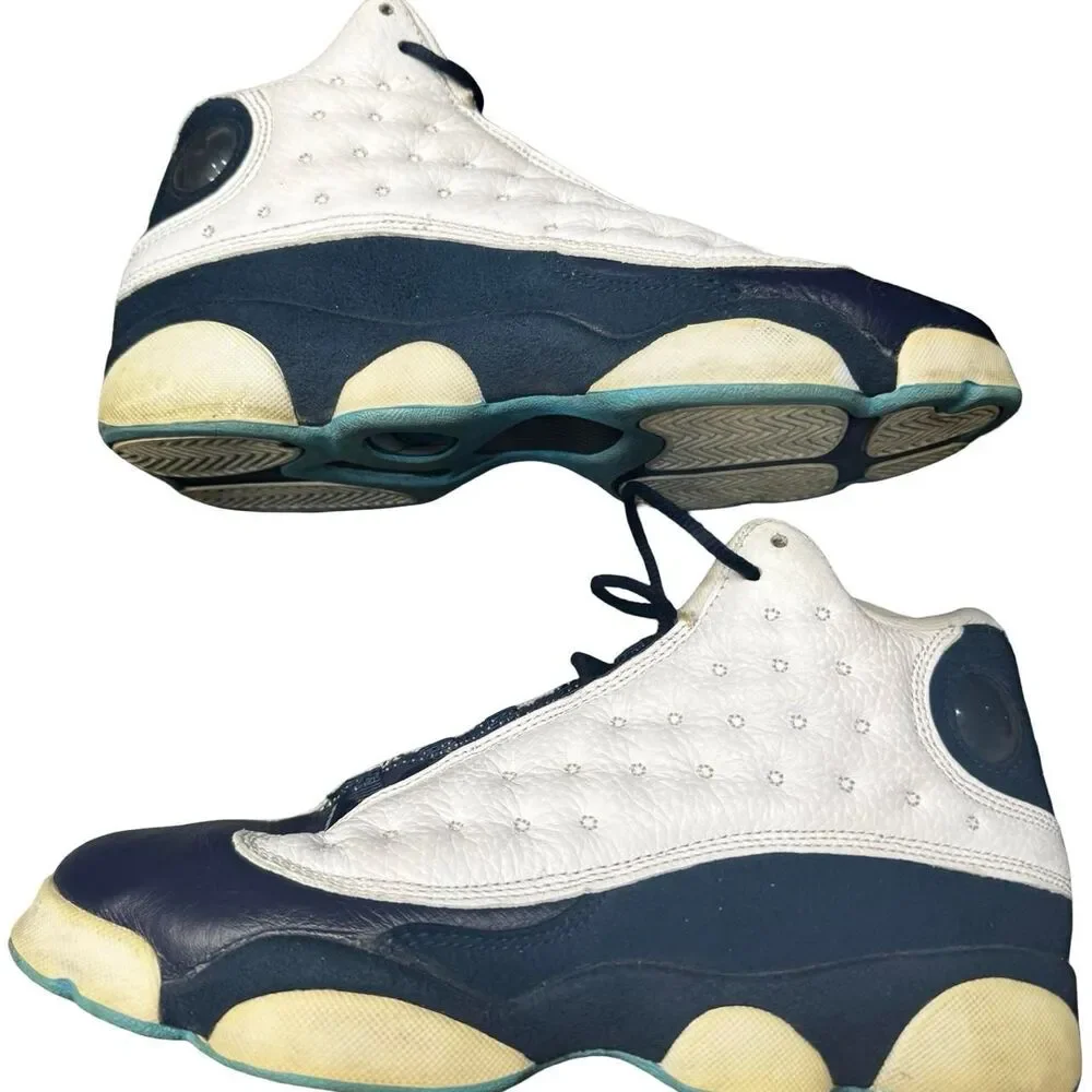 Air Jordan 13 Obsidian Retro Navy White Youth 7Y Basketball Sneakers